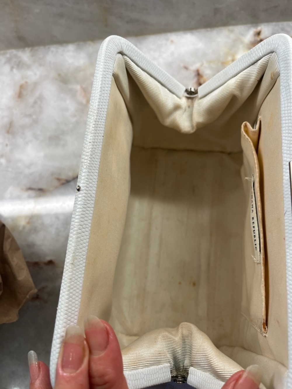 Banana Republic White Mini Top-Handle Satchel - Picture 6 of 9